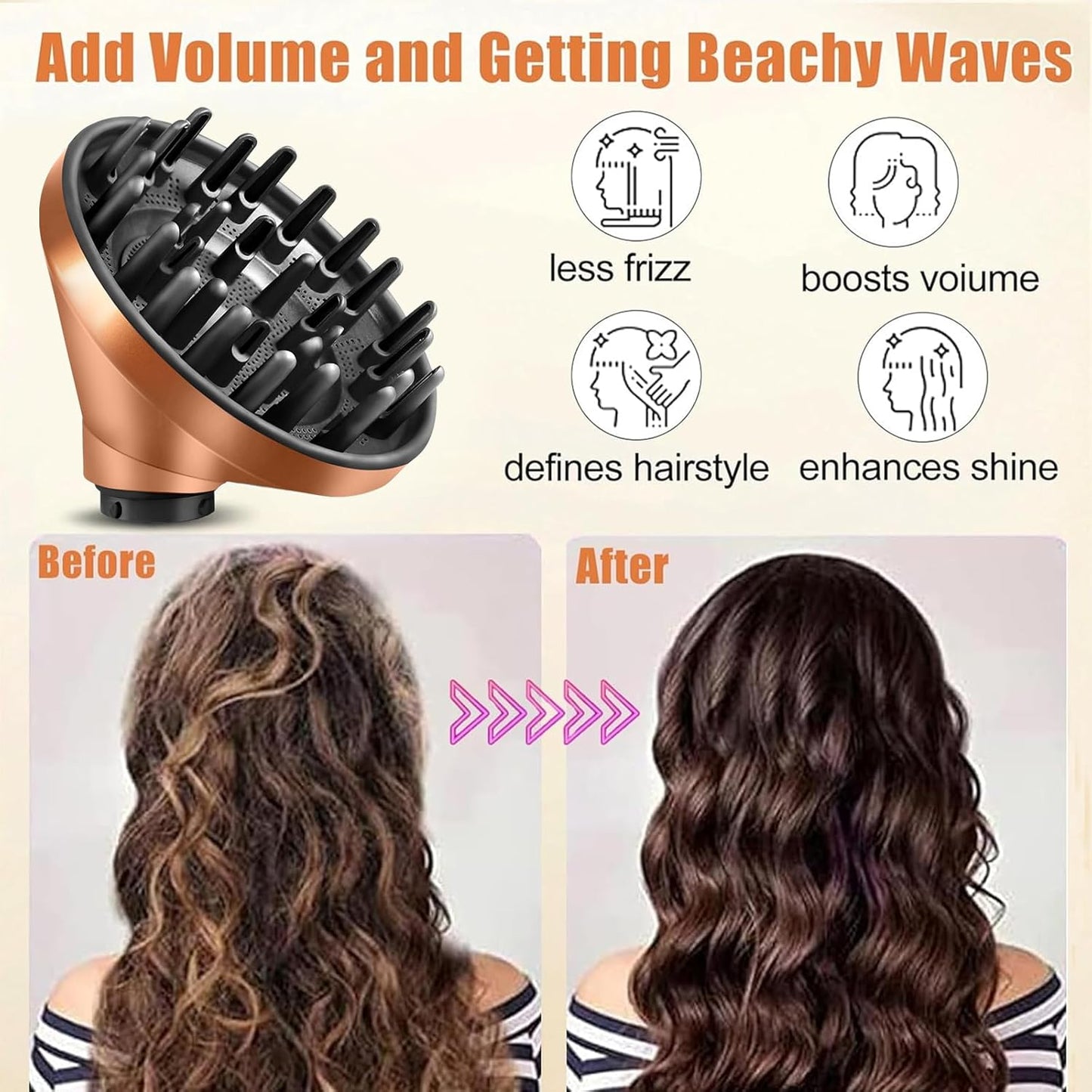 Diffusordüsenaufsatz für Airwrap Styler, 1 X Gold Diffusoraufsatz
