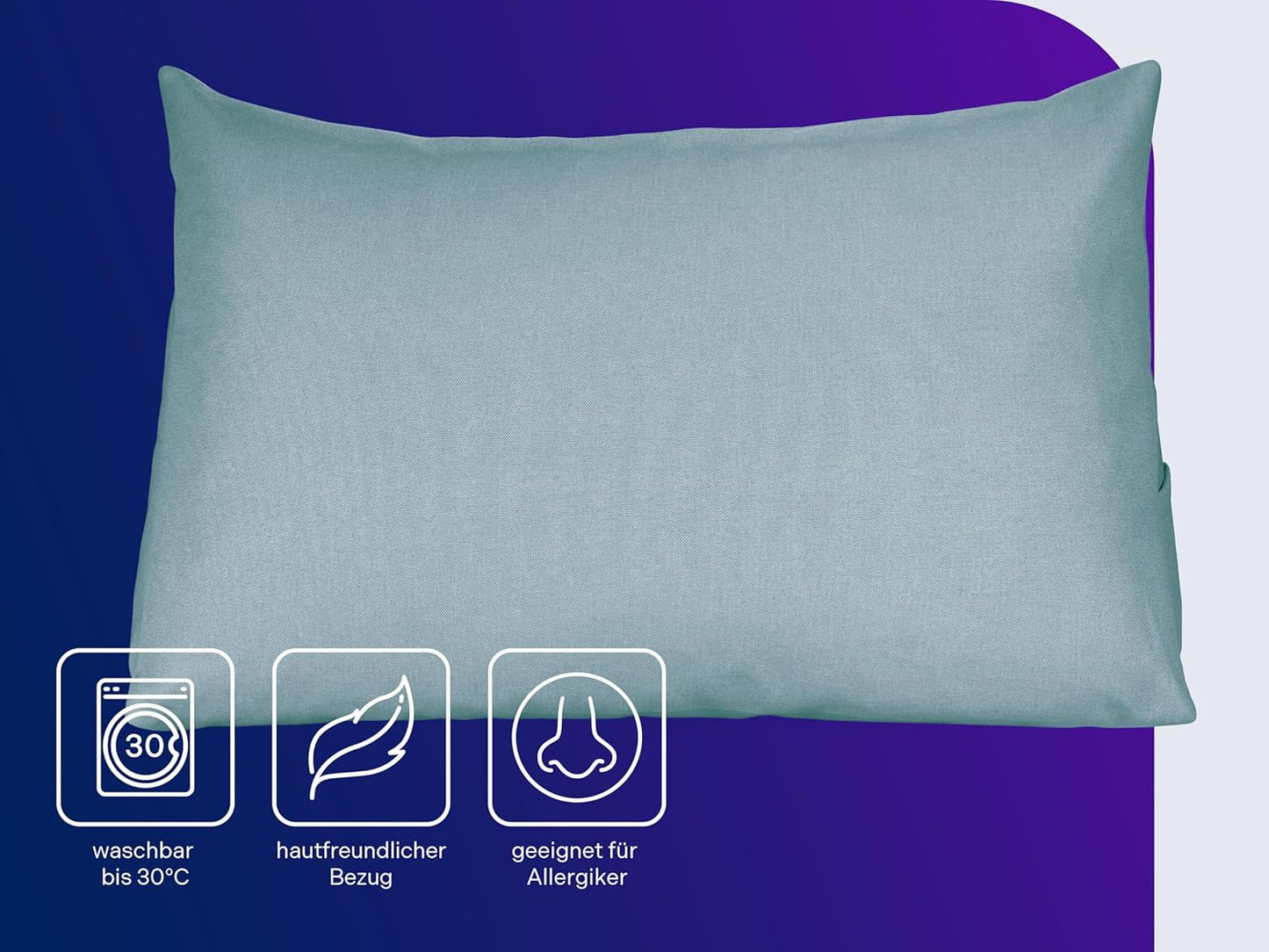 Cozy Rückenkissen mit abnehmbarem Bezug, Türkis Möbelstoff (100% Polyester)