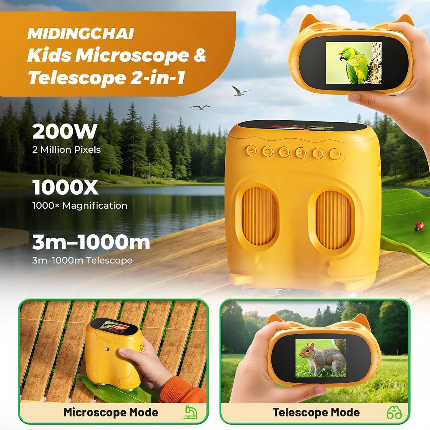 2-in-1 Fernglas-Mikroskop für Kinder