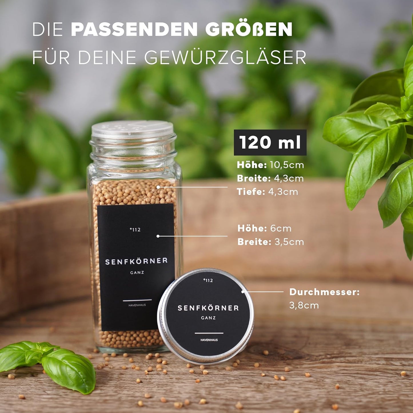 24er-Pack Gewürzgläser Set inkl. Zubehörset, 24 Gewürzgläser Aluminium