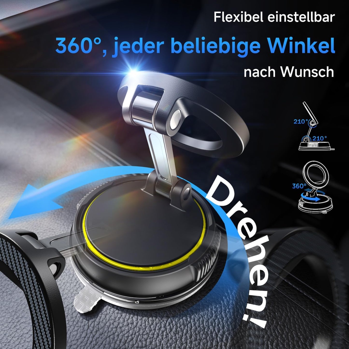 Magnetische Handyhalterung fürs Auto, Olivgelb