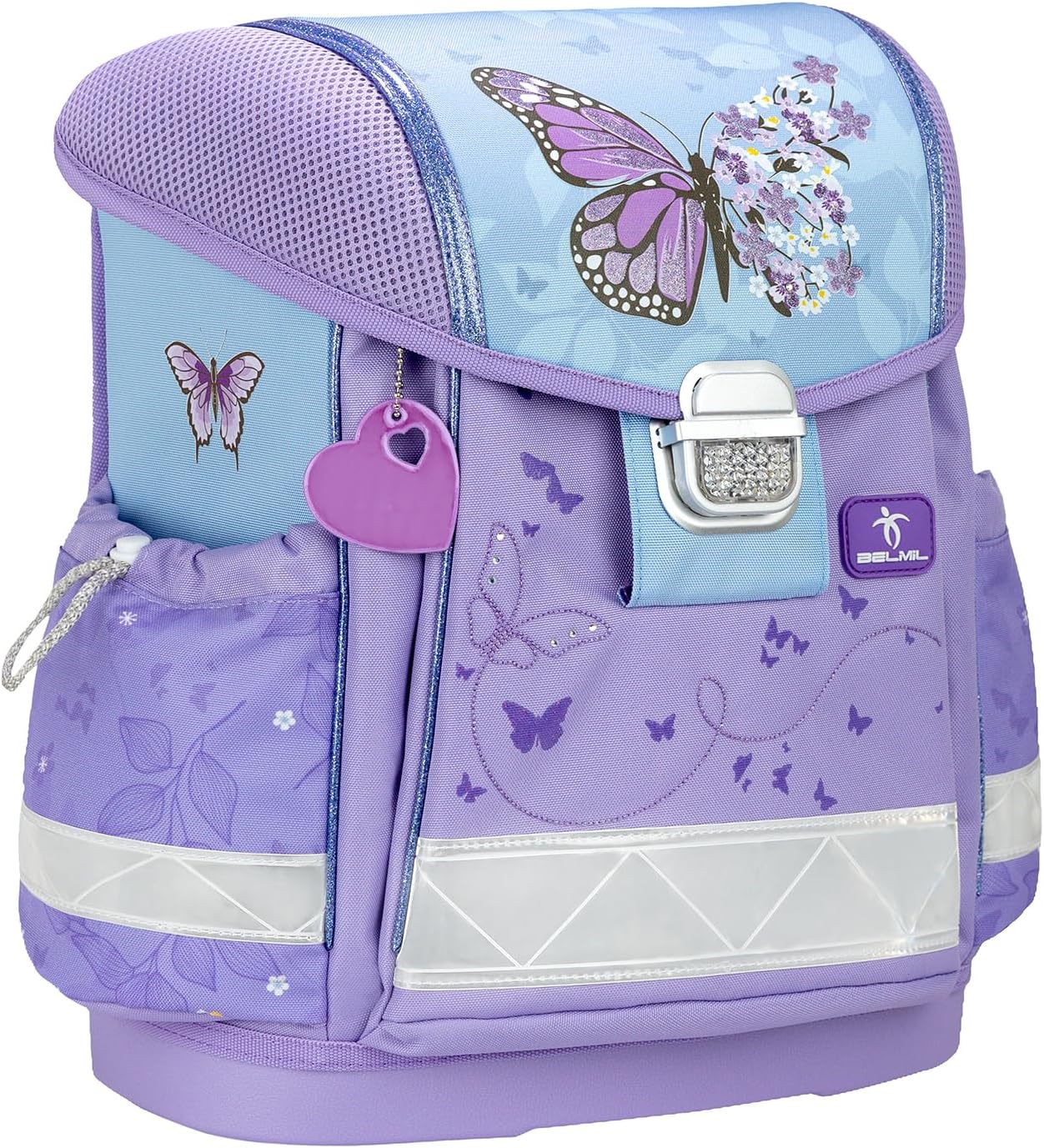 Classy Schulranzen-Set (4-teilig), M Purple Blue Butterfly