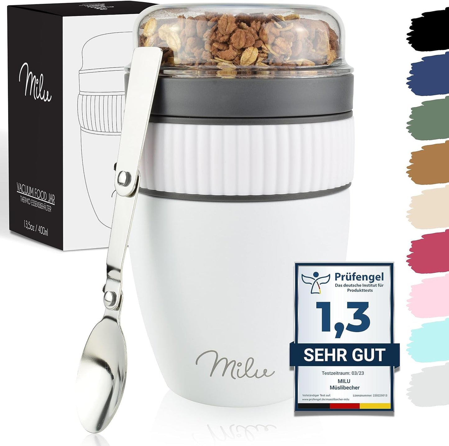 Müslibecher MüsliMax, Weiss|400ml