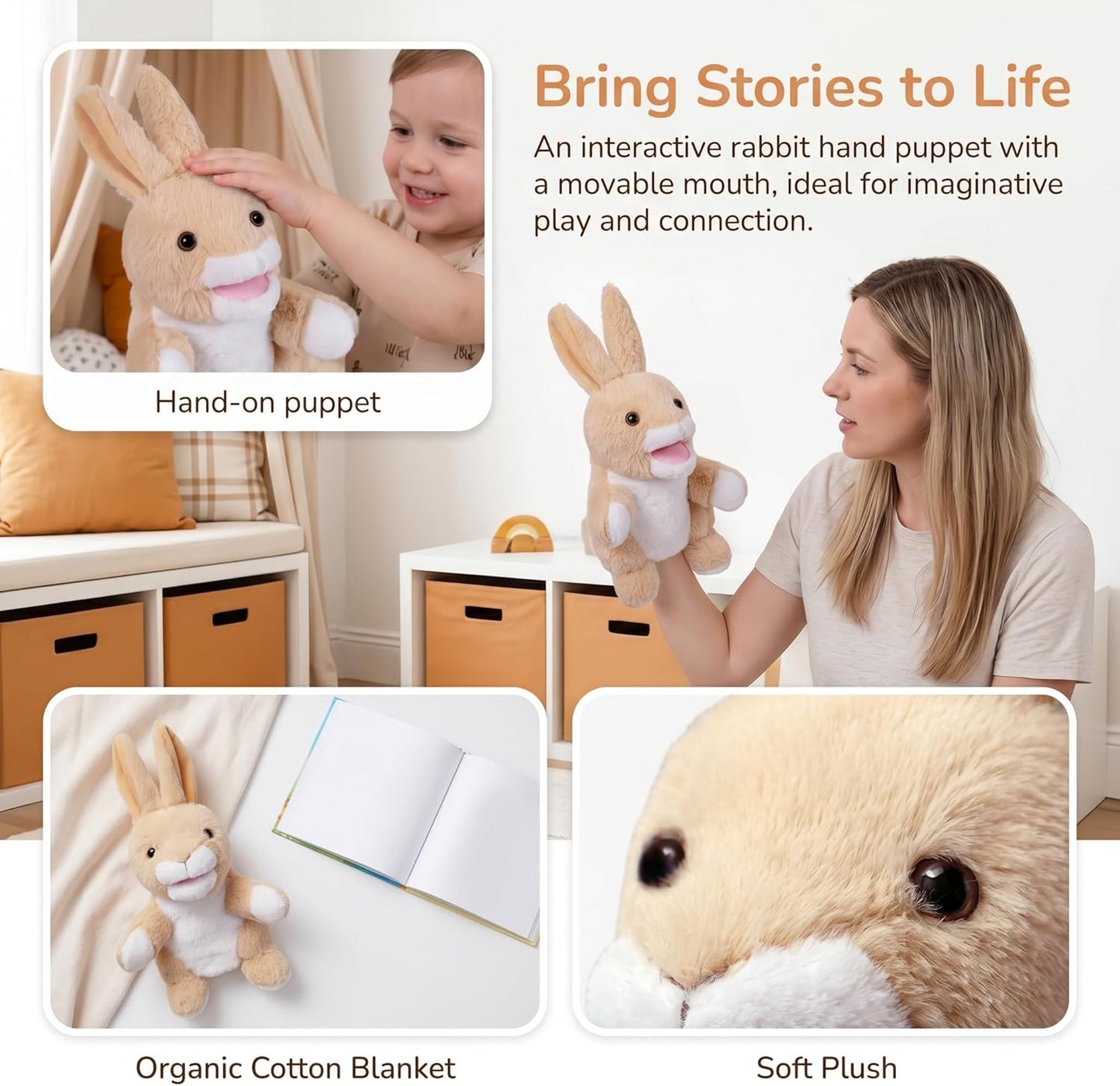 Tierhandpuppe für Kinder, Kaninchen
