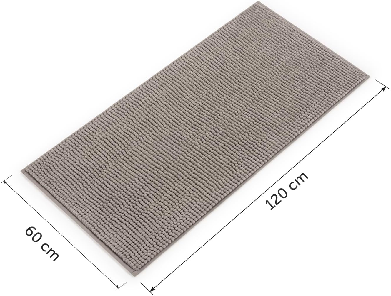 Badematte, 60x120 cm, Hellgrau 60 x 120 cm (Rechteckig)