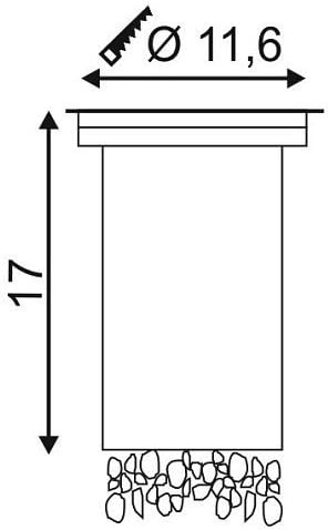 Dasar Exact 116 Outdoor-Bodeneinbauleuchte, 16,5cm Durchmesser|Rund