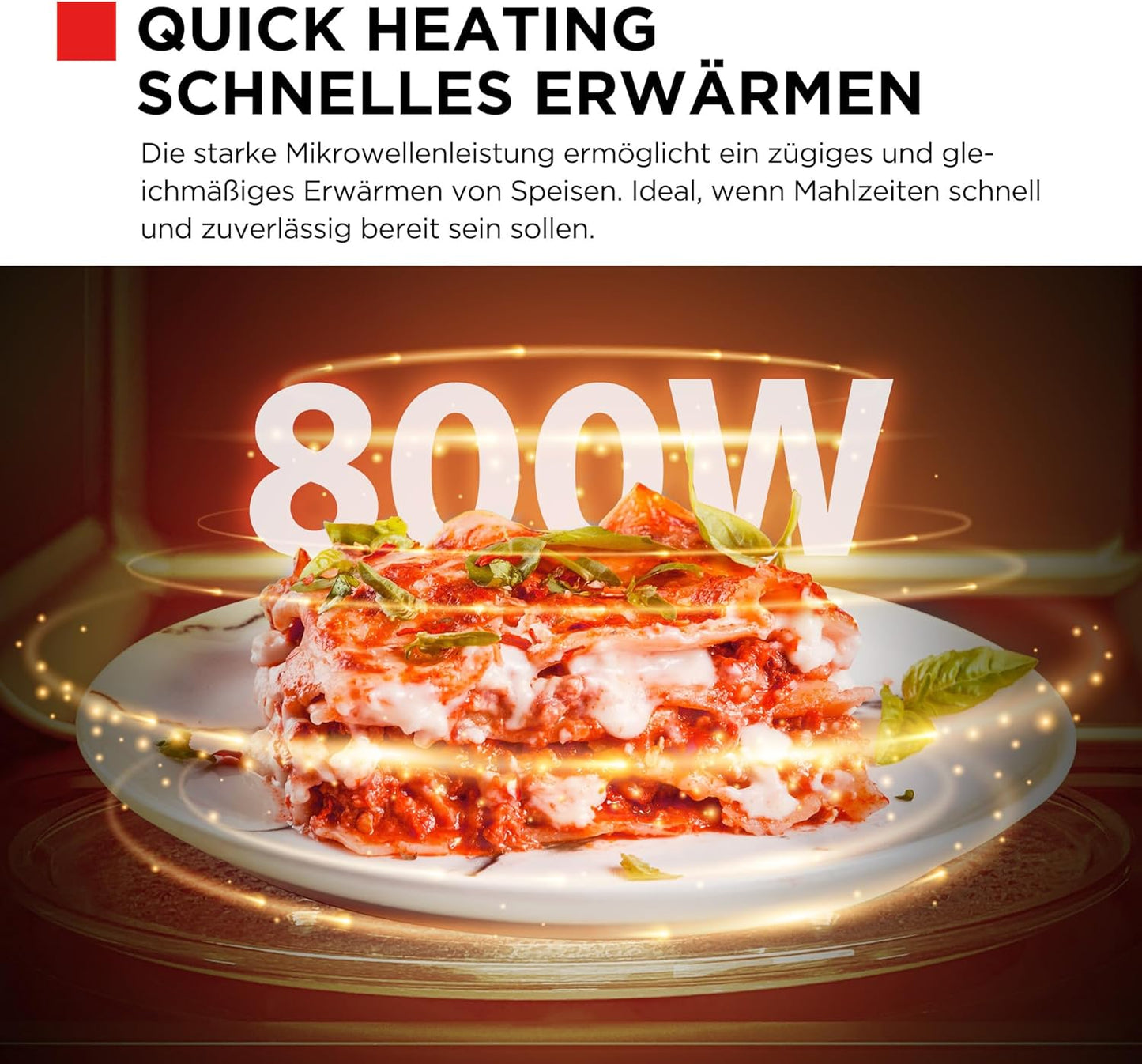 Mikrowelle mit Automatikprogrammen, 20L Solo Digitaler Spiegel
