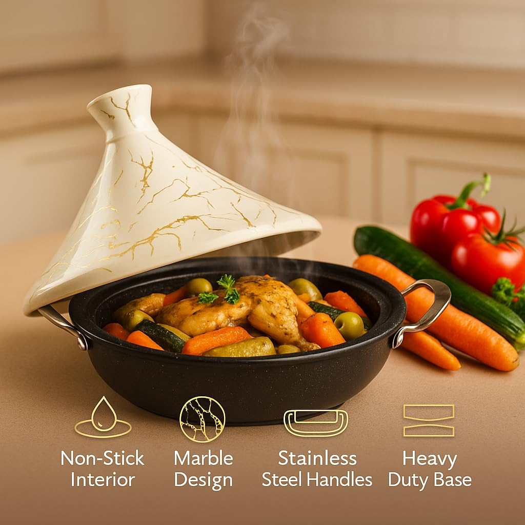 Tajine Schmortopf, Weiss 34 cm