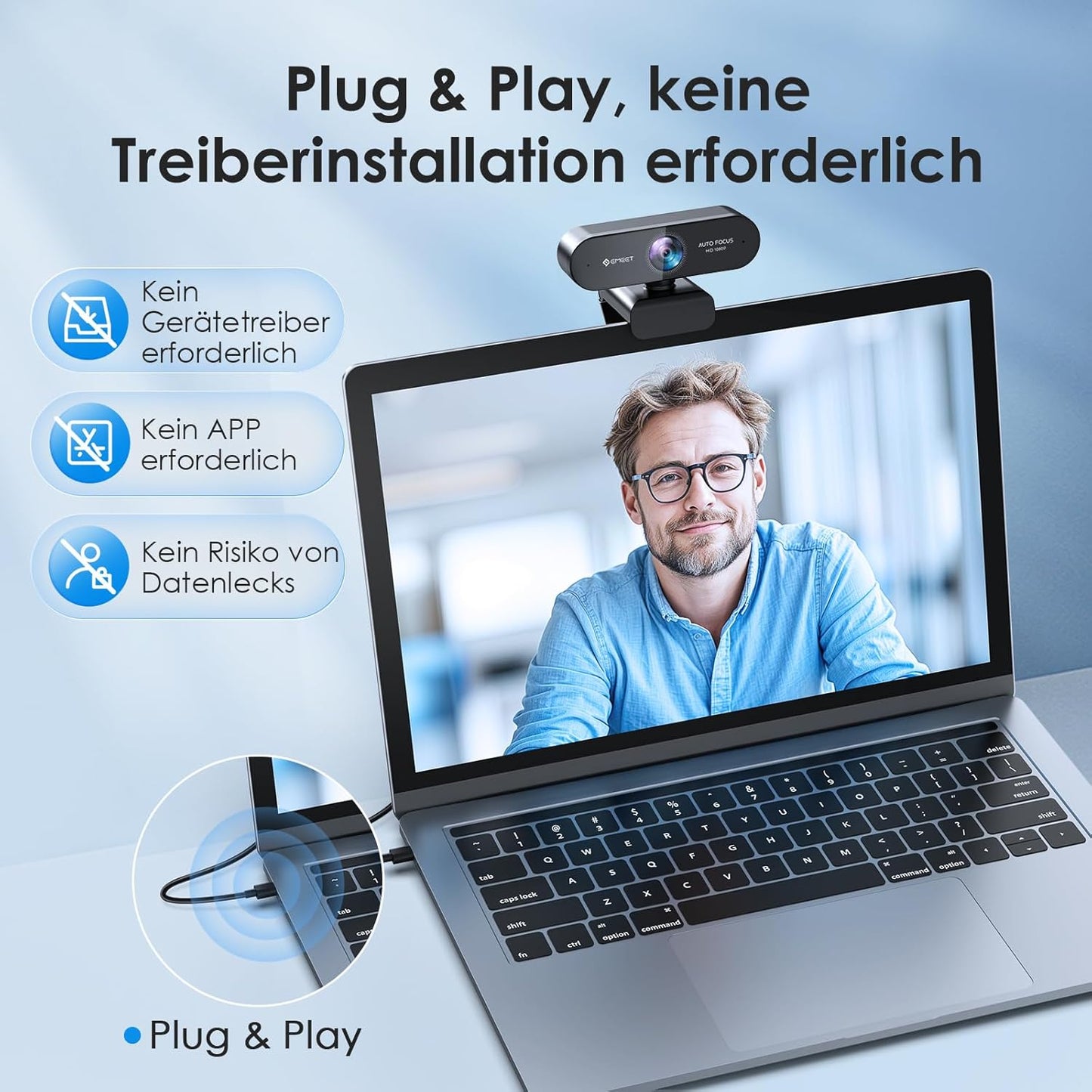 1080P Autofokus-Webcam Nova mit Mikrofonen, NOVA