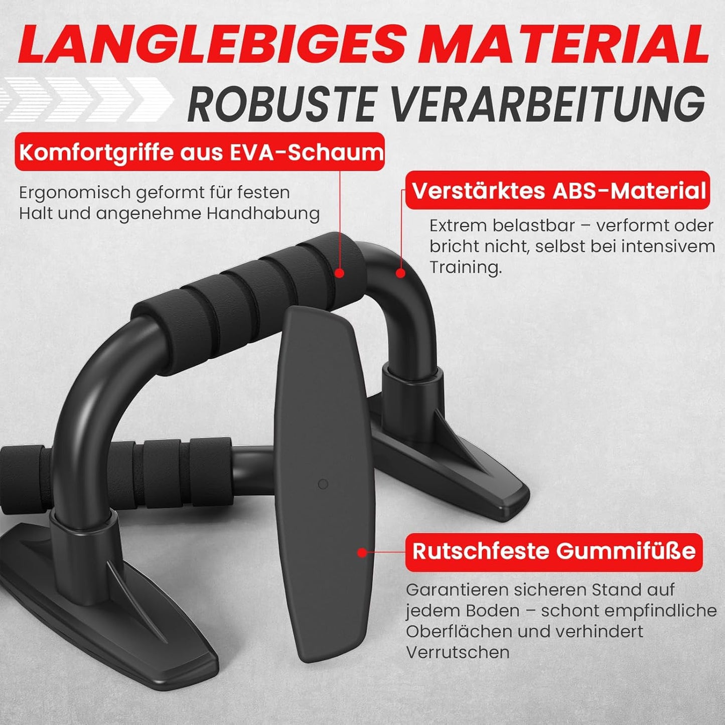 Push-up Bars mit rutschfestem Griff -Liegestützgriffe, Schwarz
