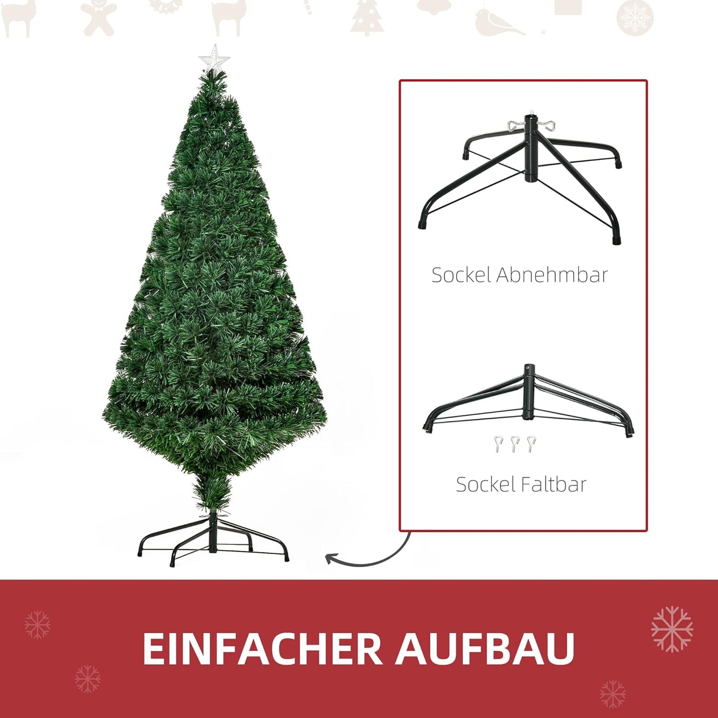 Künstlicher Weihnachtsbaum mit LED-Beleuchtung, Grün 150 cm