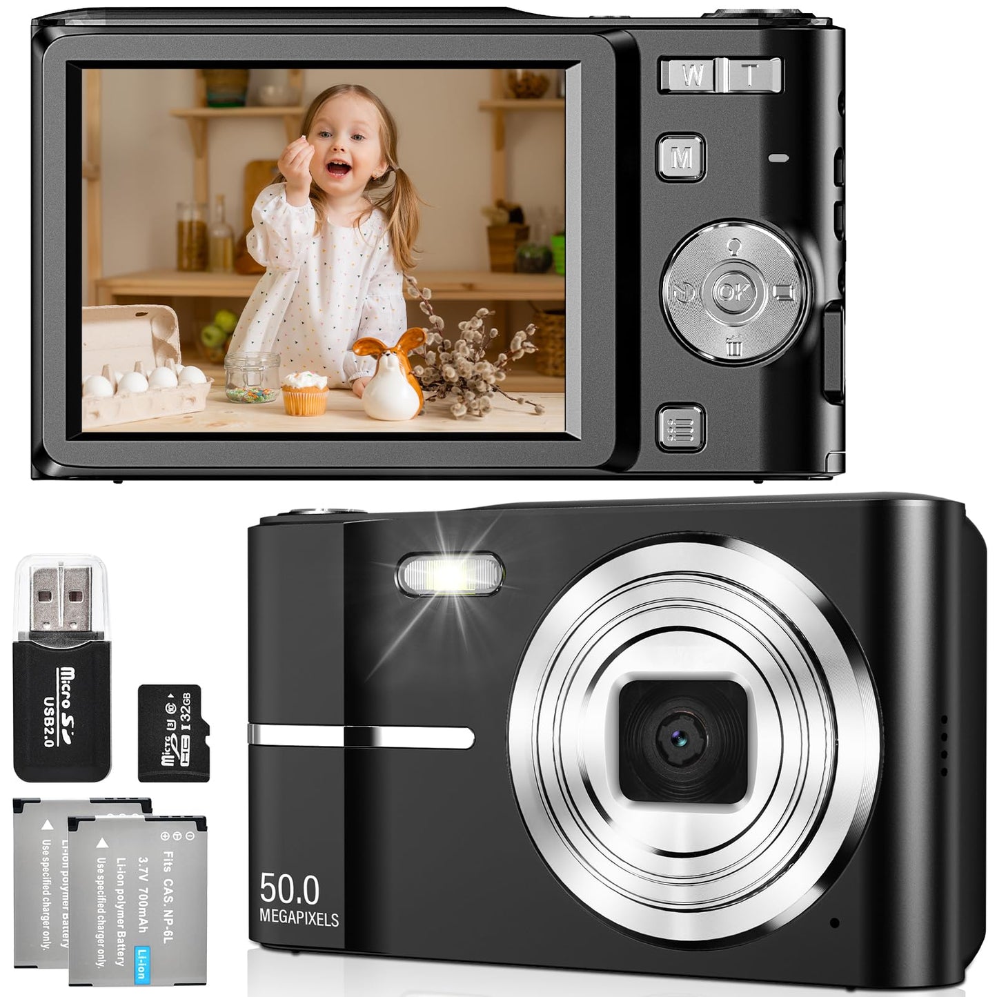 M03 Digitalkamera 50MP 1080P FHD mit Autofokus