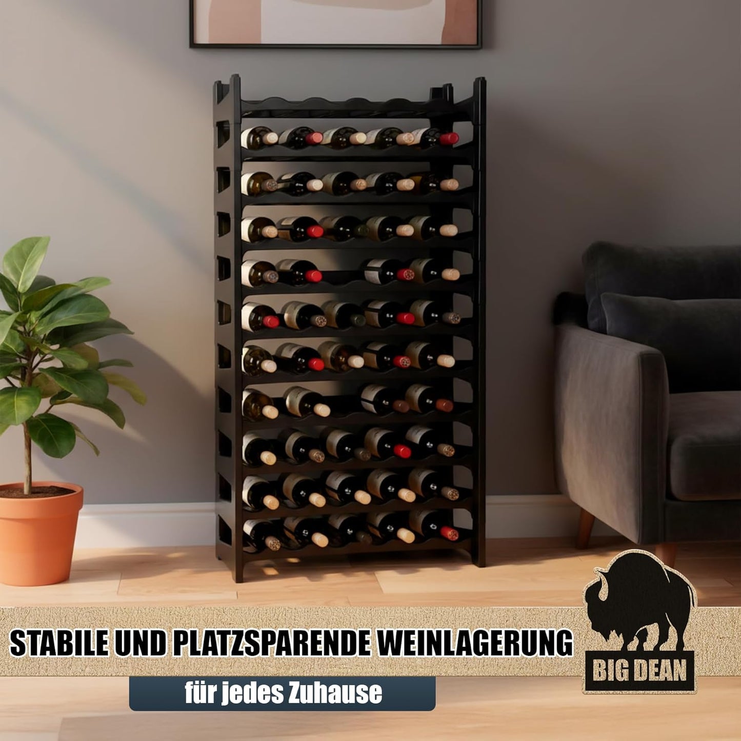 Stapelbares Flaschenregal für 72 Flaschen (12er-Set), 12 Stück (72 Flaschen)