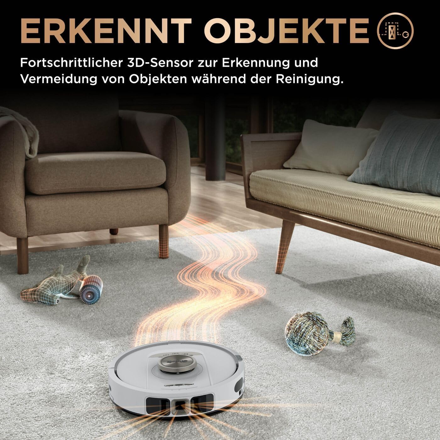 PowerDetect Saugwischroboter, 2 Bürsten / Anti-Micro Pads / 1 Kapsel