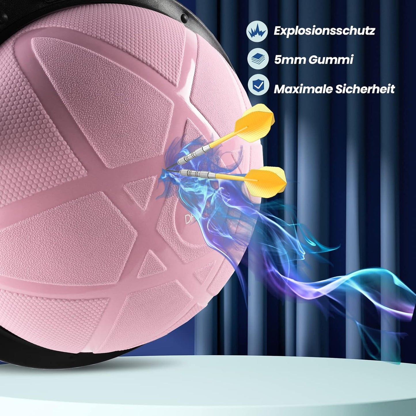 Balance Ball mit Fitnessbändern, Rosa