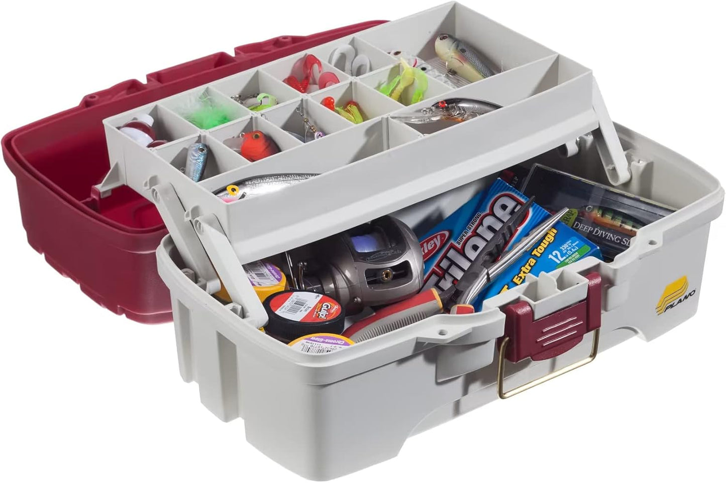 Angelbox (620106), Rot Metallic/Gebrochenes Weiss - 1 Tablett - Taschen & Boxen
