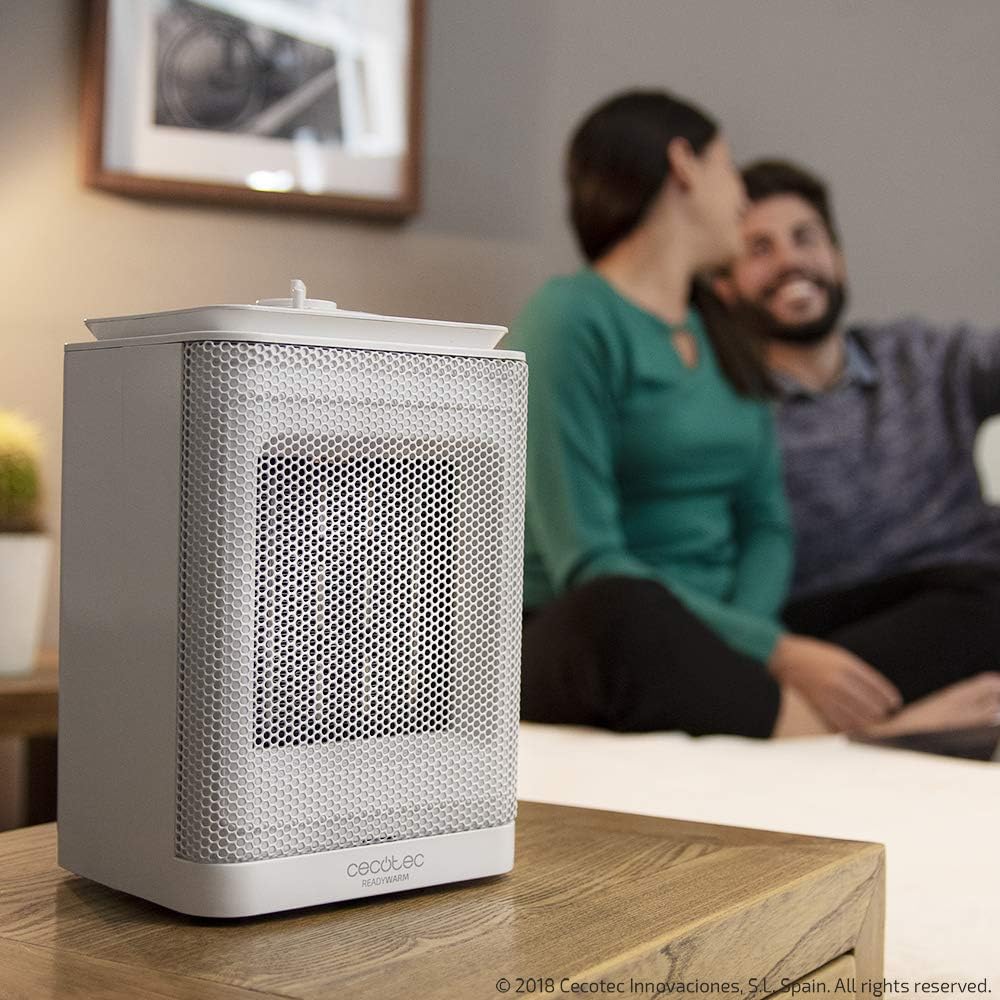 Keramikheizung mit Thermostat und Kippsensor, 1500 W Weiss