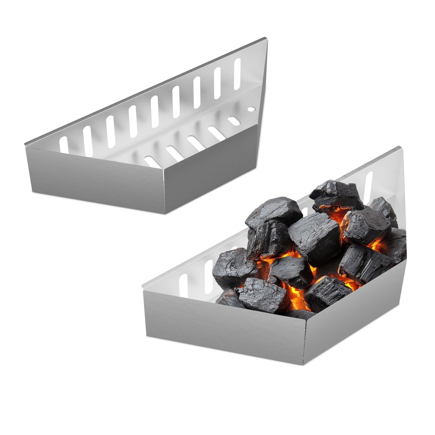 2er-Set Kohlekorb für Kugelgrill