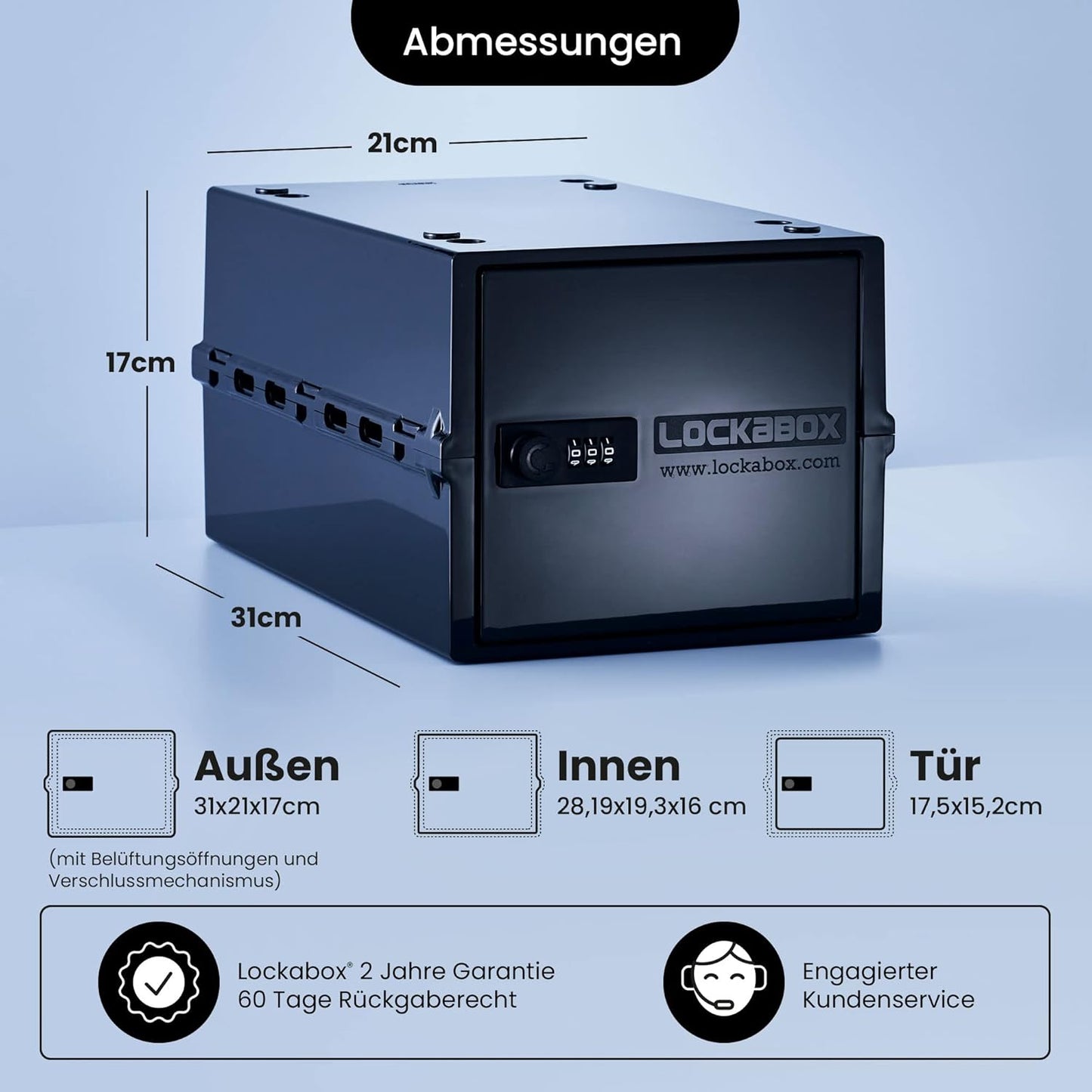 Abschliessbare Aufbewahrungsbox One mit Zahlenschloss, Jet