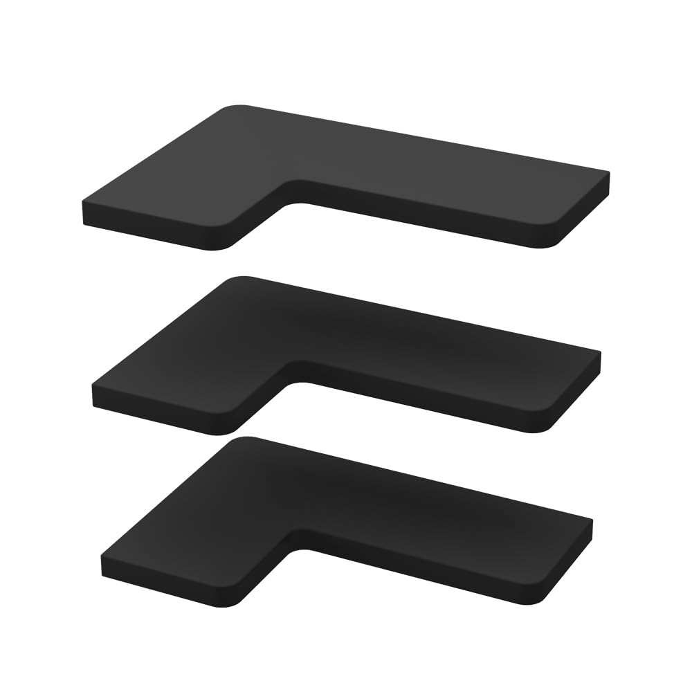 3-teiliges Eckregal Curva-Set, Schwarz