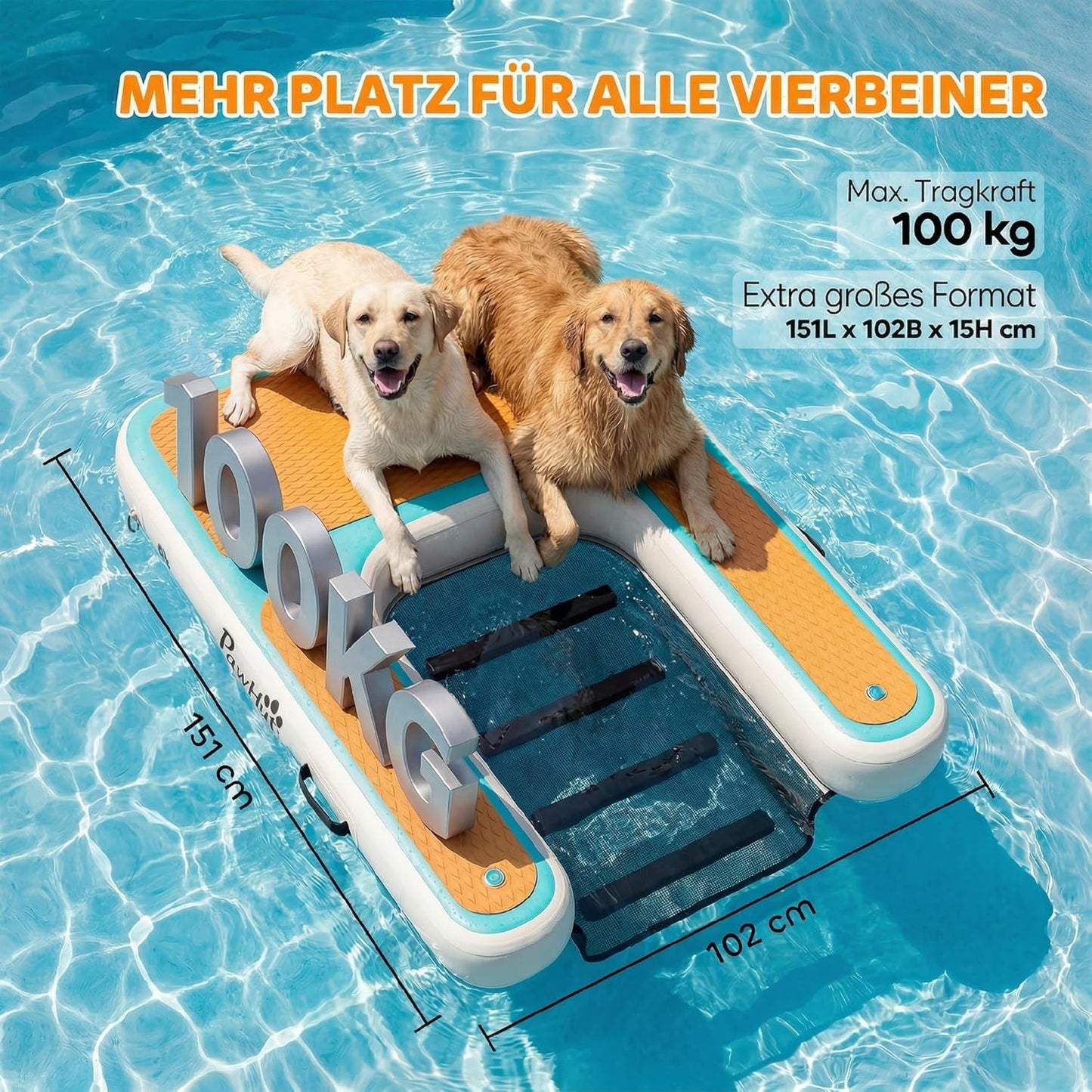 Aufblasbare Hunde-Wasserrampe