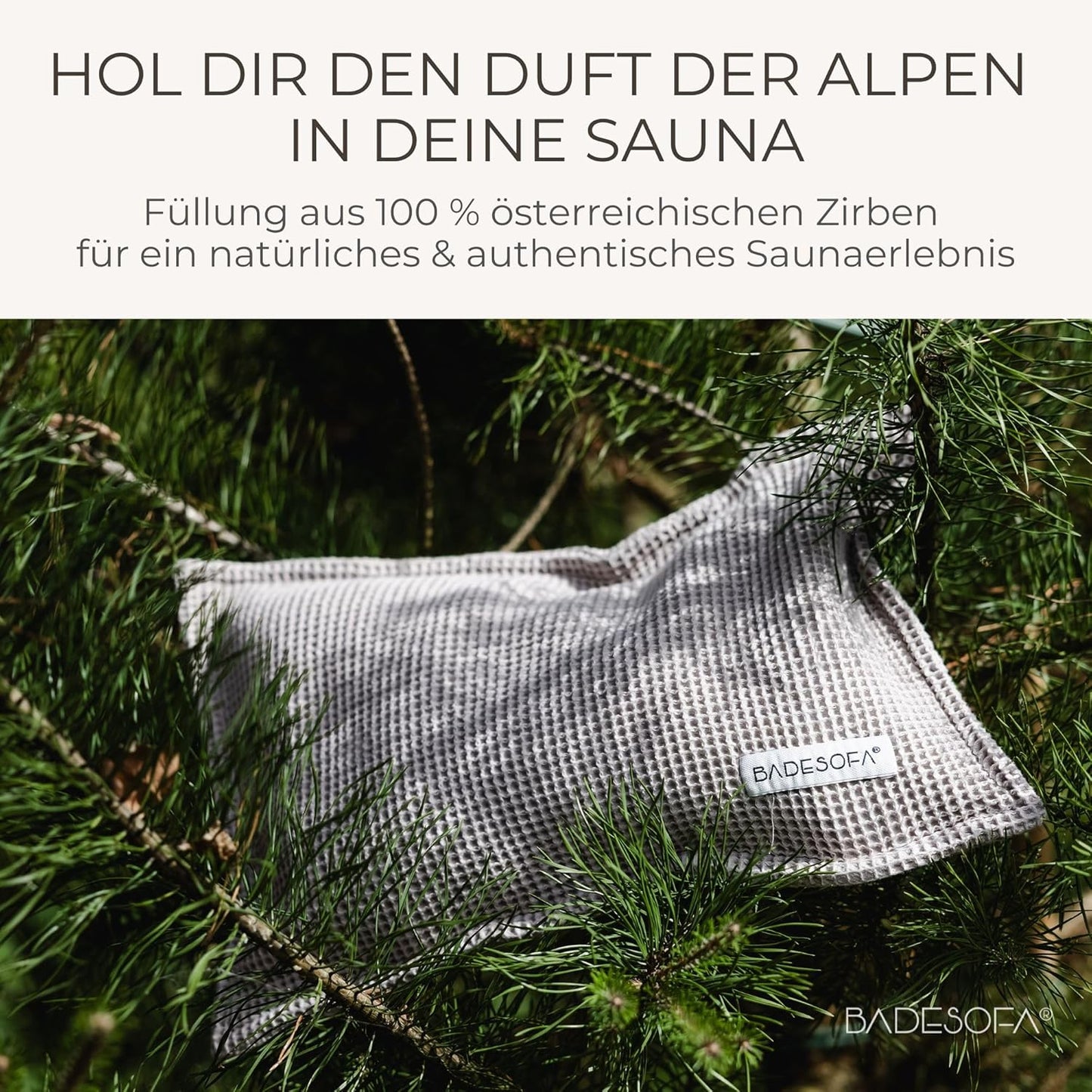 Zirbenkissen für Sauna, Gross Perlmutt