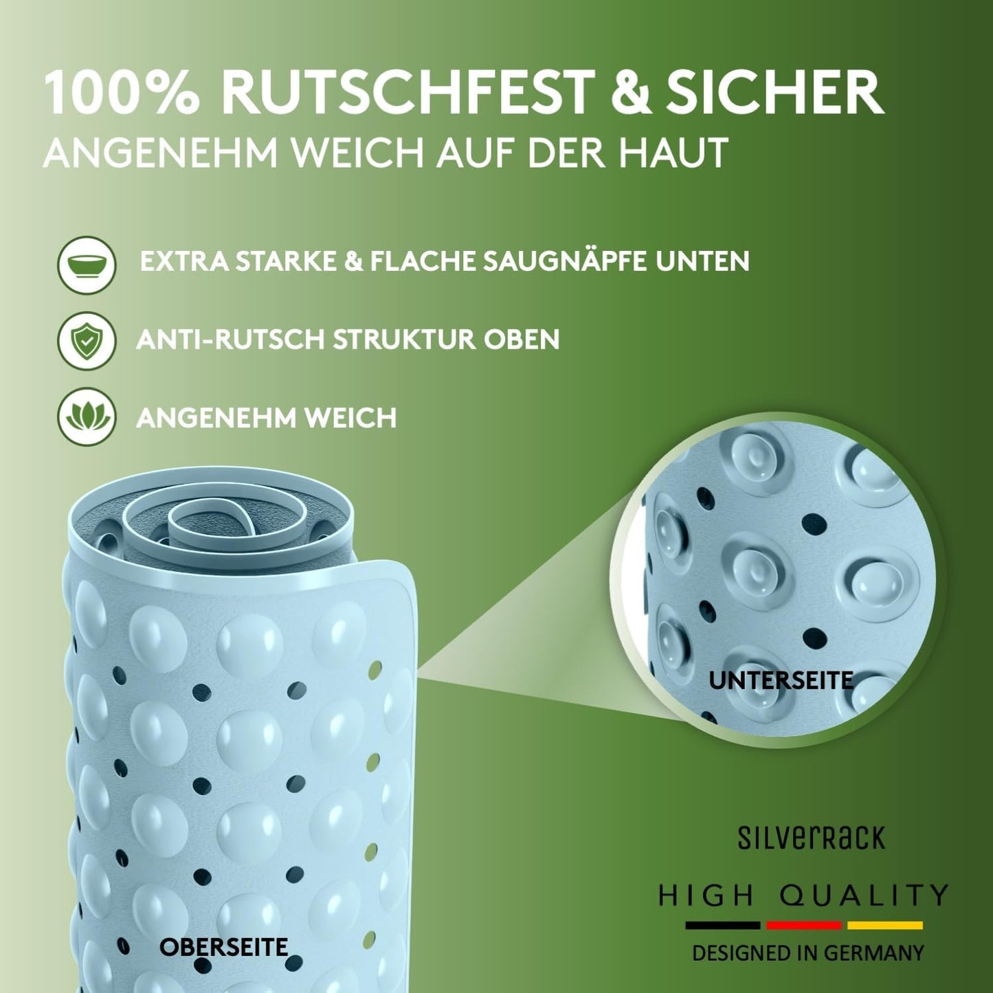 Duschmatte, 53x53 cm, 53 x 53 cm (Quadratisch) Babyblau