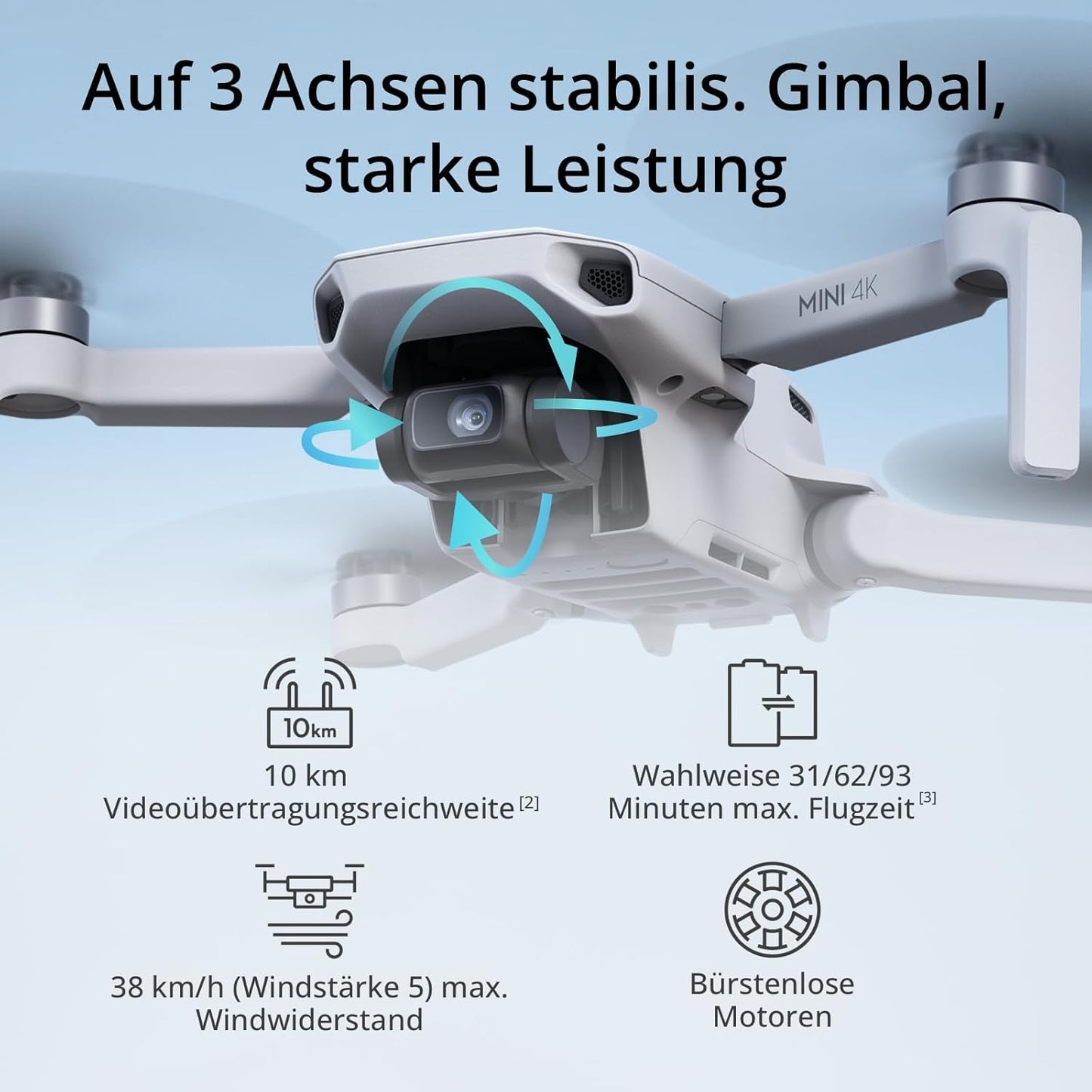 Mini 4K Drohnen-Combo mit 3-Achsen-Gimbal, Mini 4K Camera Drone Combo (62min Flugzeit)