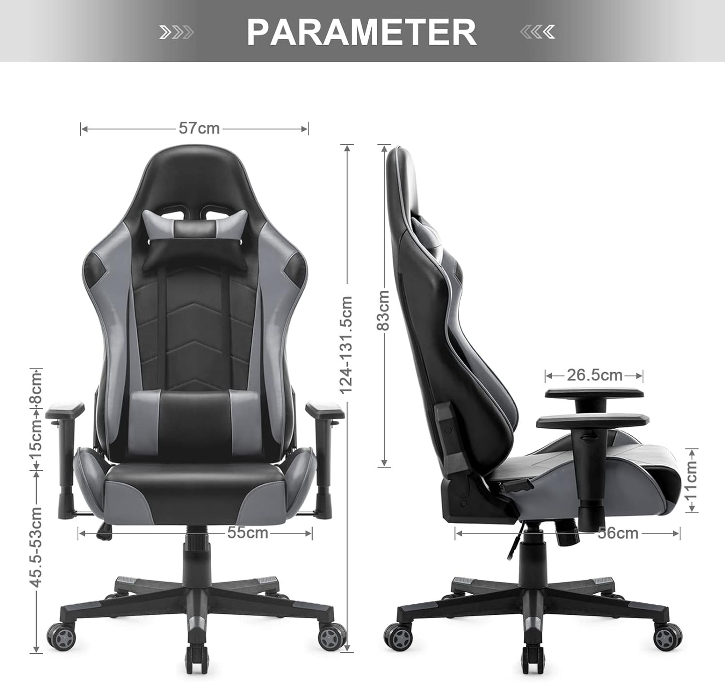 Computerstuhl, Grau