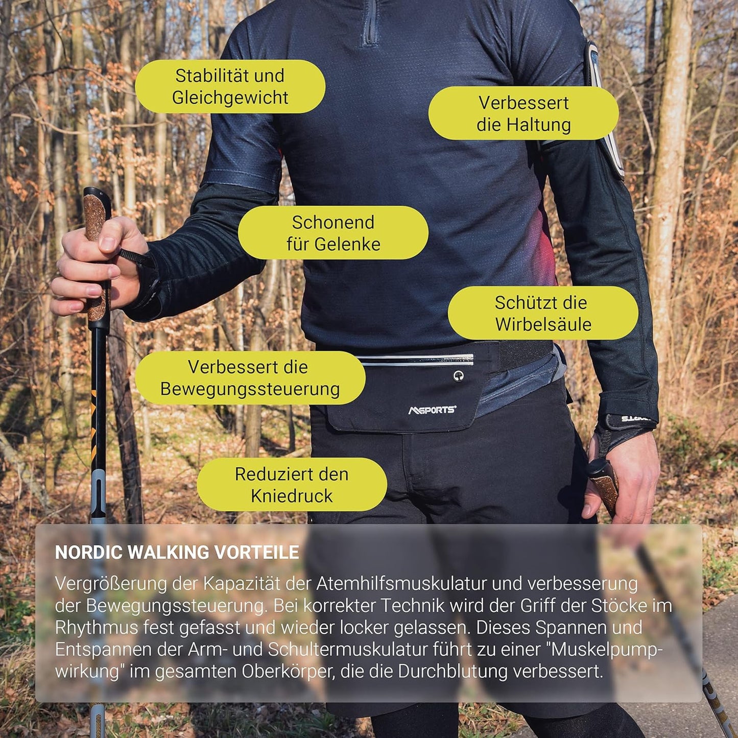 Nordic Walking Stöcke Carbon, Nordic Walking Stöcke Carbon + Tasche