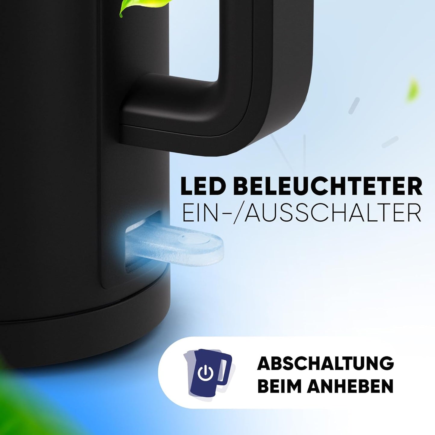 Wasserkocher mit Präzisionsausguss, Schwarz