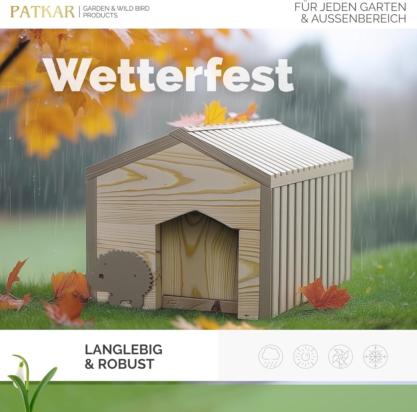 Igelhaus Winterfest mit Boden, Klein