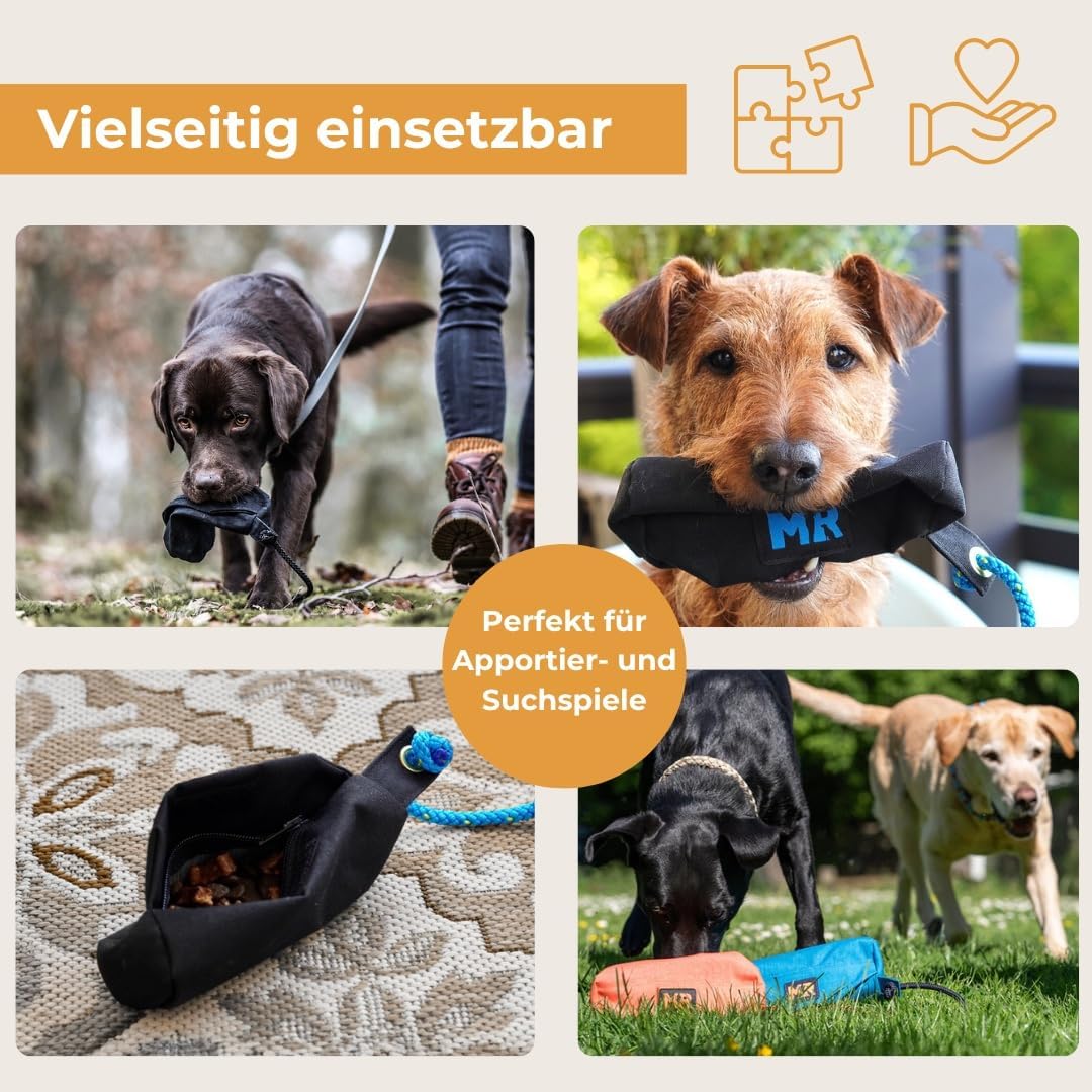 Wasserabweisender Futterbeutel-Dummy mit Reissverschluss & Wurfschnur, Türkis L