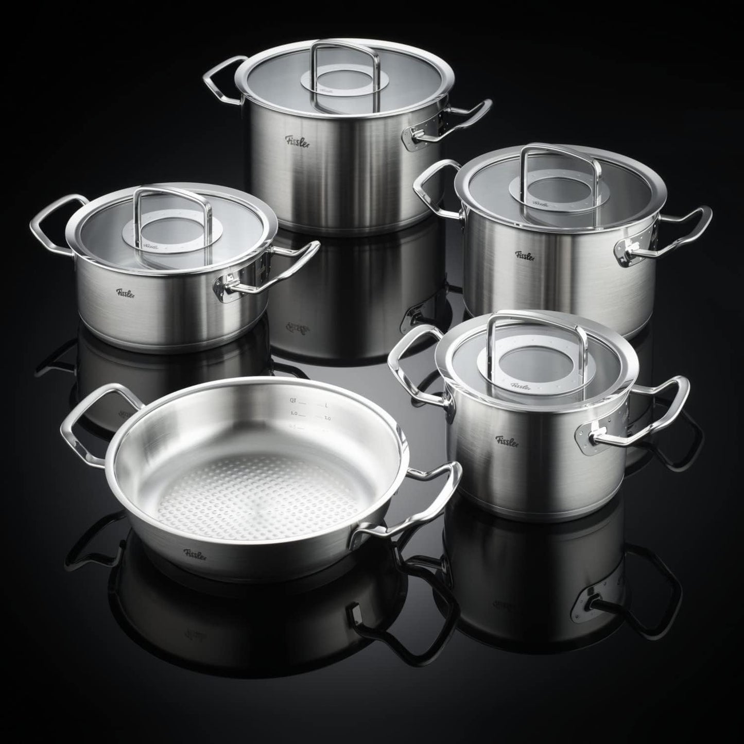 Original-Profi Collection Set 5tlg, 5-teilig 3 Kochtöpfe, 1 Bratentopf, 1 Servierpfanne