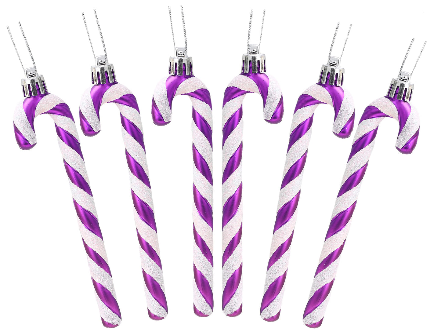 Christbaumschmuck Zuckerstangen, Lila & Weiss