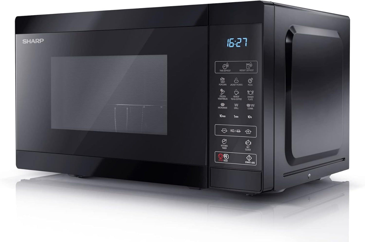 Mikrowelle YC-MG02E-B, Schwarz 20 Liter, 800W Ohne Griff