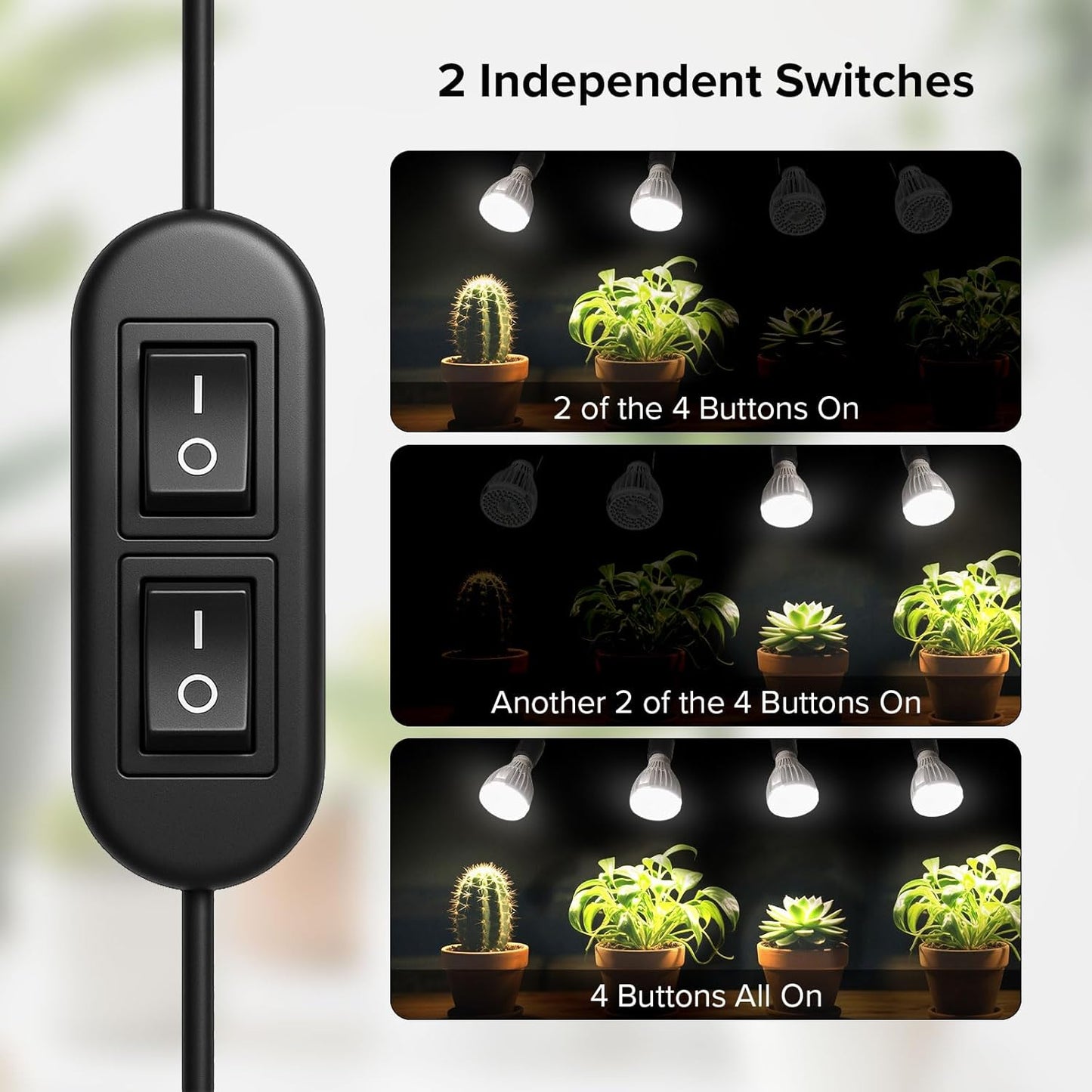 LED Pflanzenlampe mit verstellbarem Stativ und 4 Schwanenhälsen, 120W mit Ständer