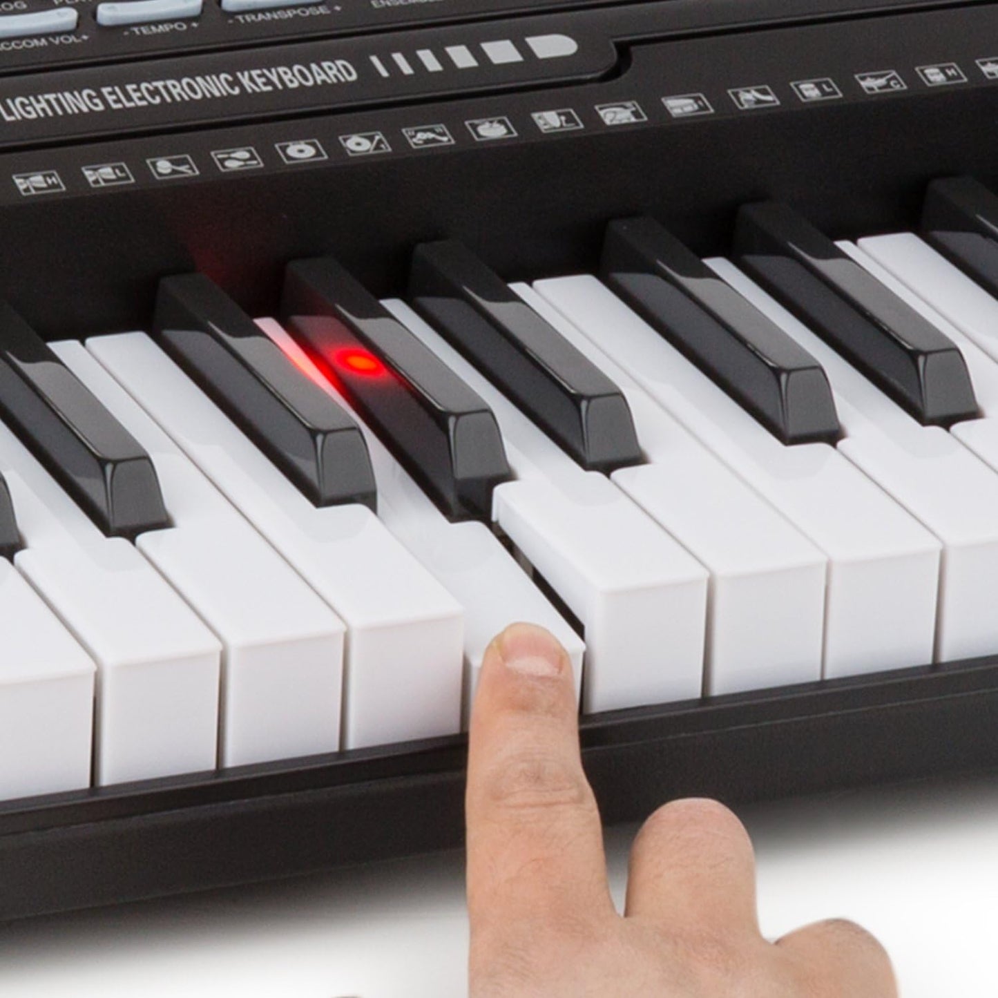 Keyboard mit Lern- und Aufnahmefunktionen, 255 Rhythmen mit USB Schwarz