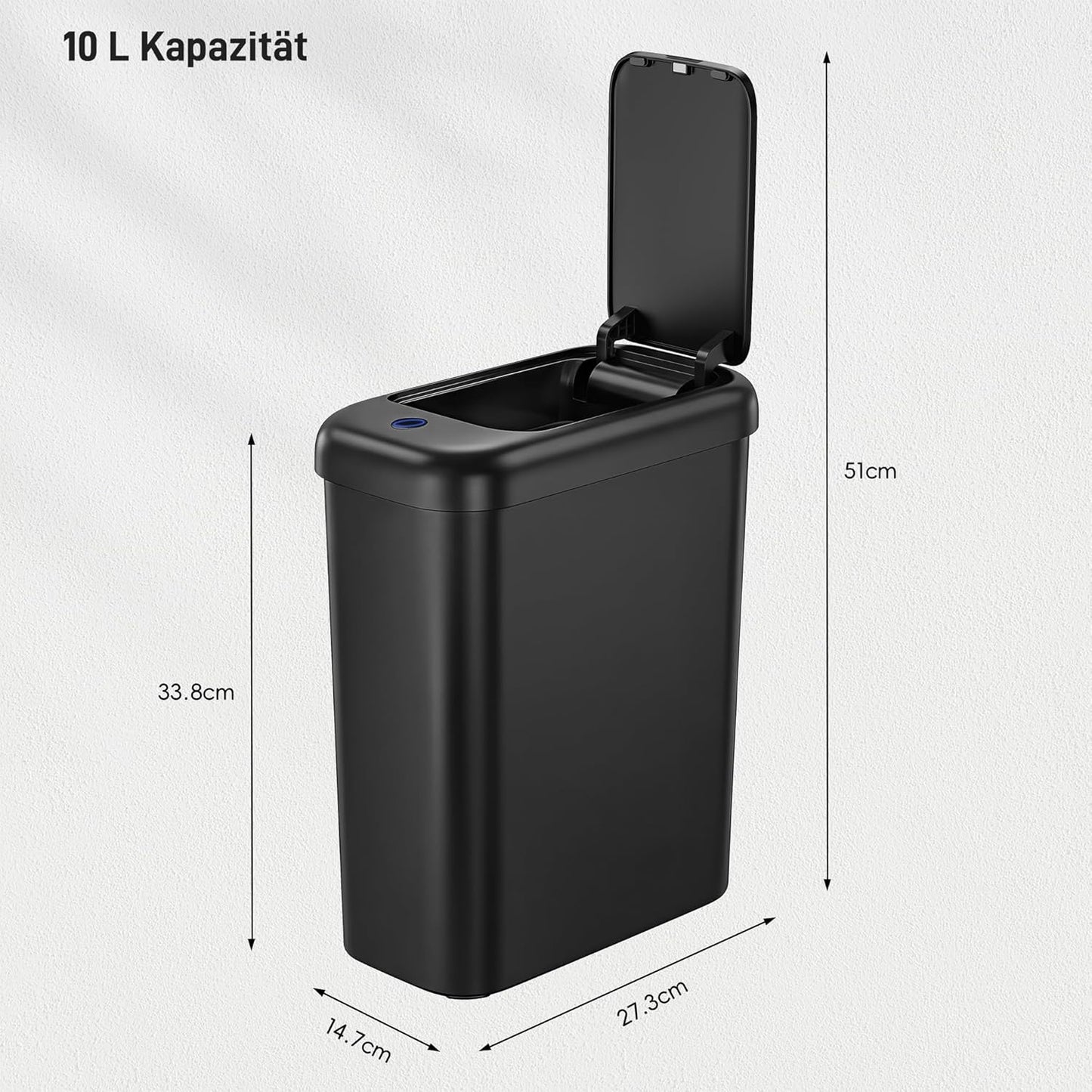 Automatischer Sensor-Mülleimer, Schwarz