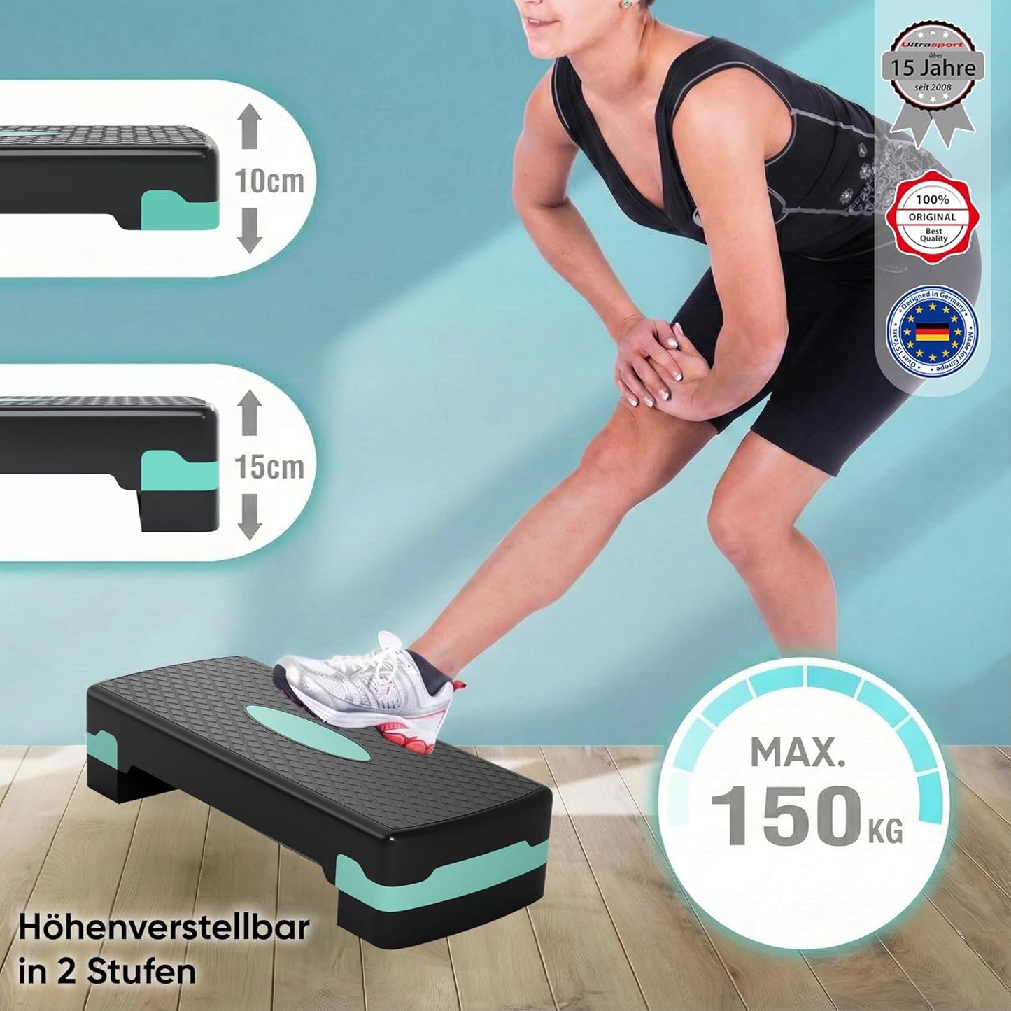 Aerobic Steppbrett, 2-fach Höhenverstellbar