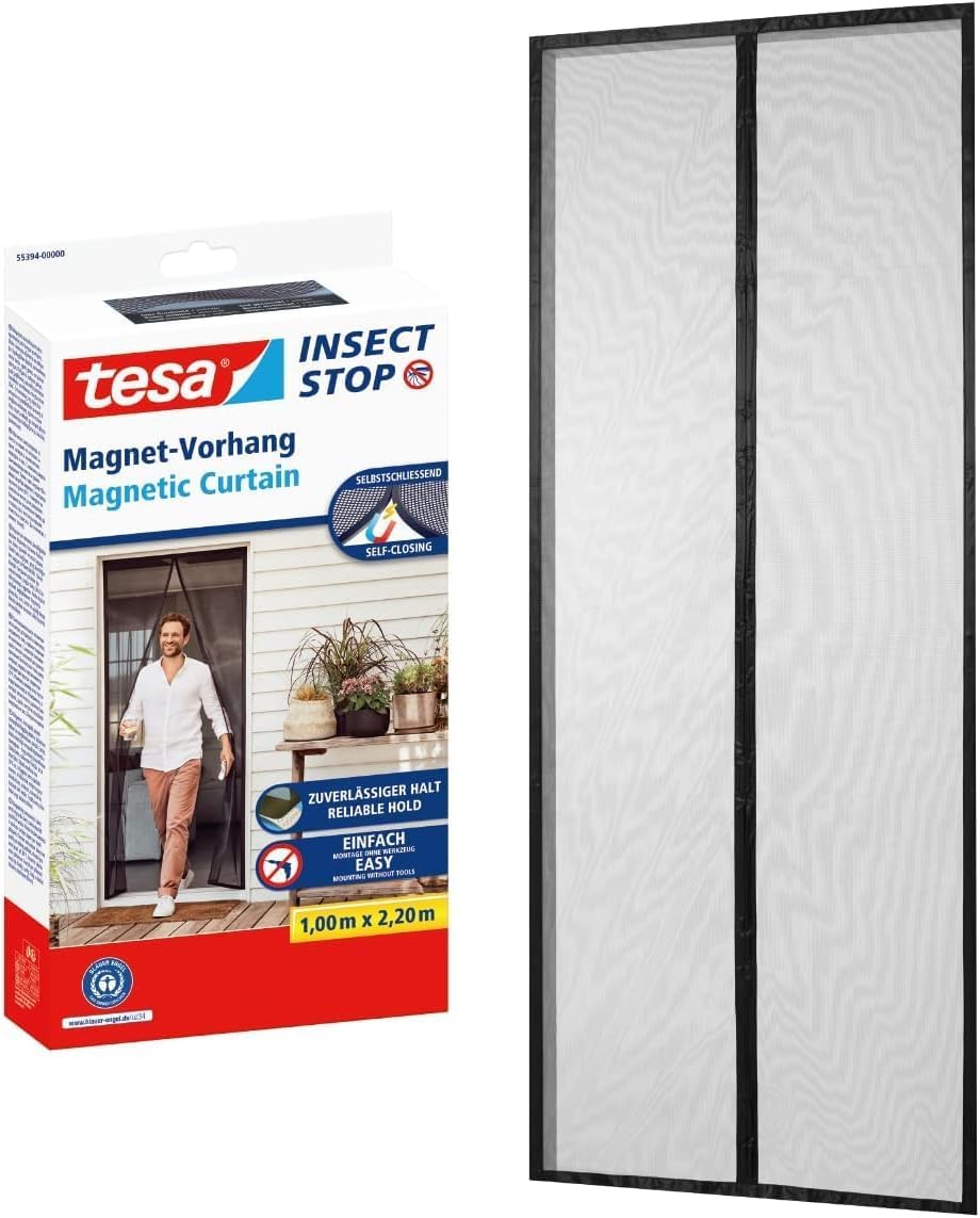 Insektenschutz Magnetvorhang für Balkon- und Terrassentüren, 2,2 m x 1,0 m Single