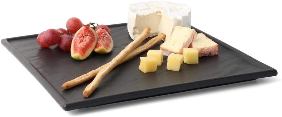 7-teiliges Servierplatten-Set mit Pieksern, Design Schiefer Schwarz 25,5cm
