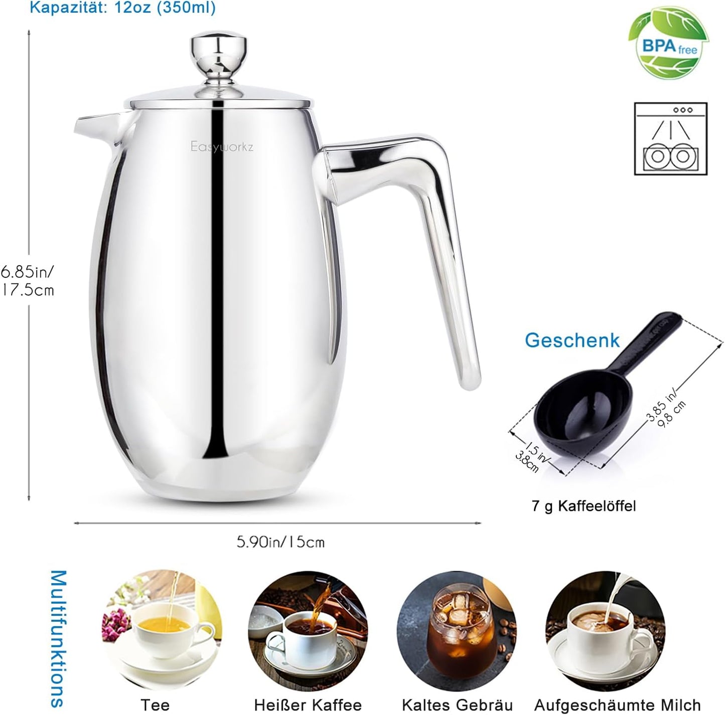 Frech Press Nando Kaffeebereiter, 350ml