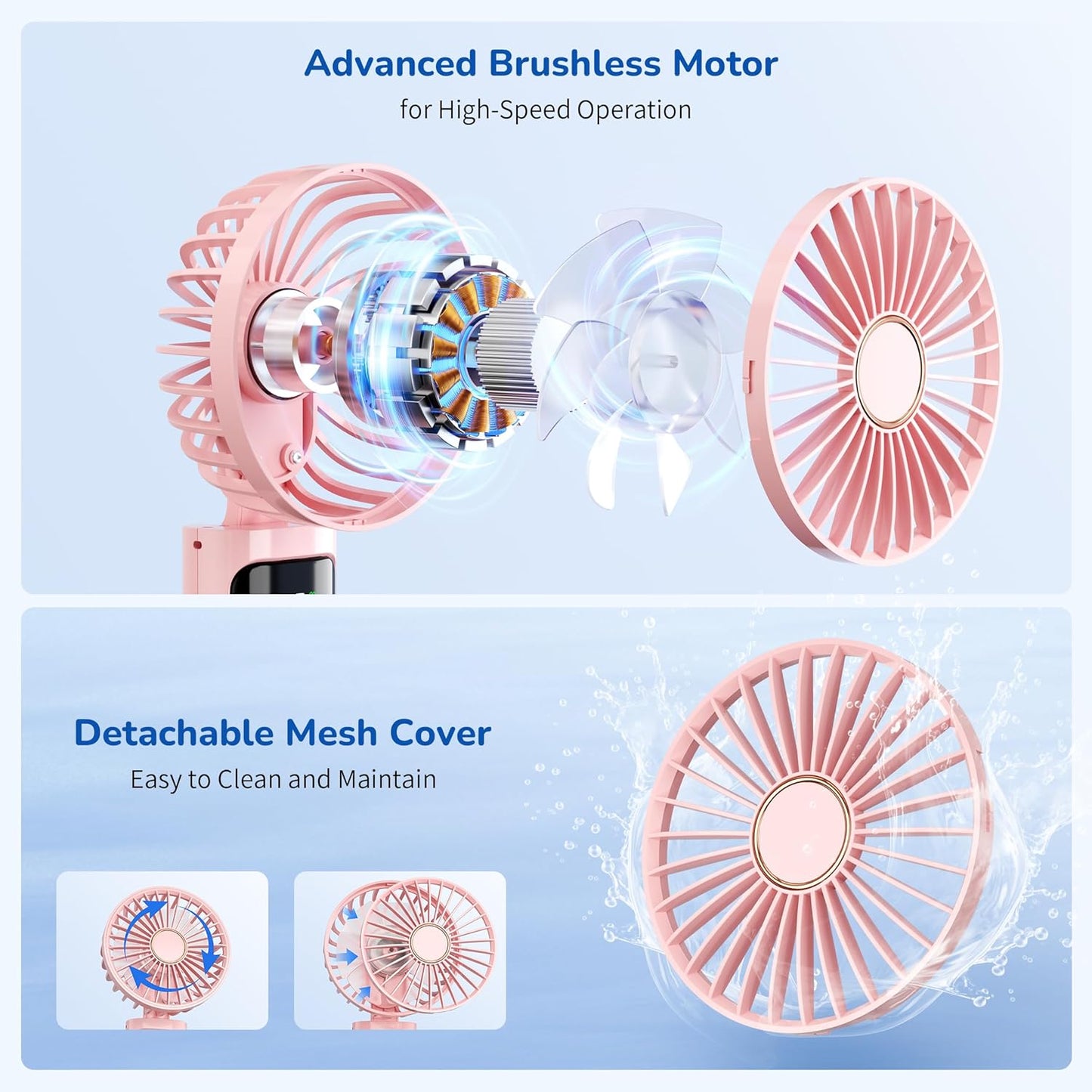 Tragbarer Mini-Ventilator, Rosa