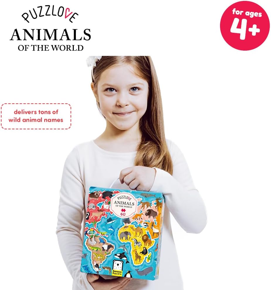 Puzzlove Puzzle Tiere der Welt, Puzzlove Animals of the World (60 pcs)