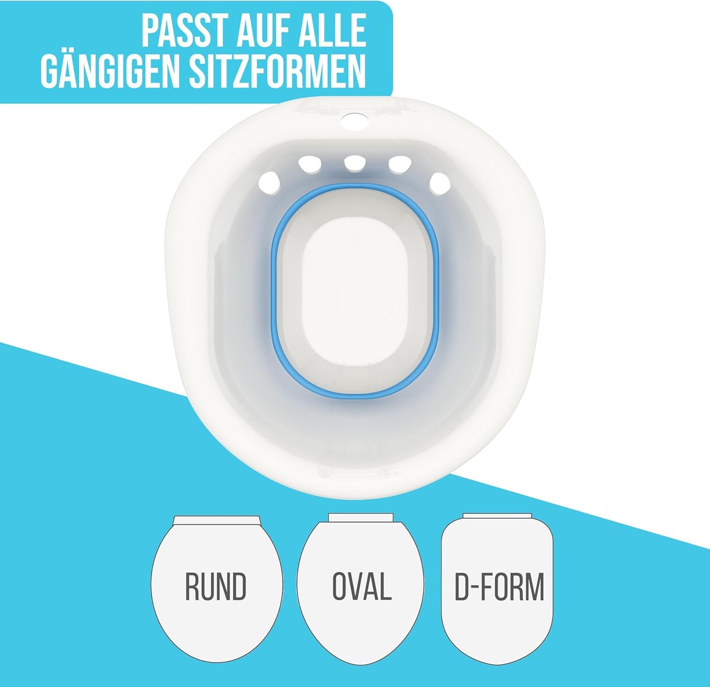 Faltbare Sitzwanne für Dampfbad, Weiß/Blau (Faltbar)