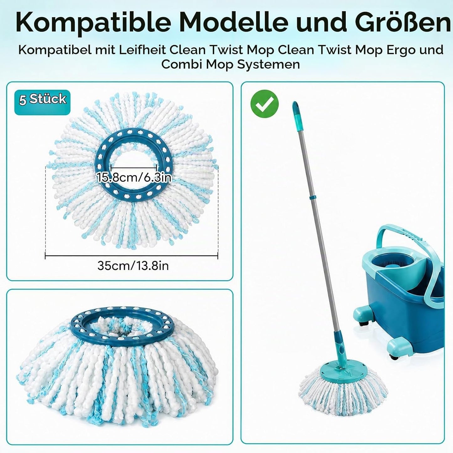 Mikrofaser Wischmop Ersatzbezüge
