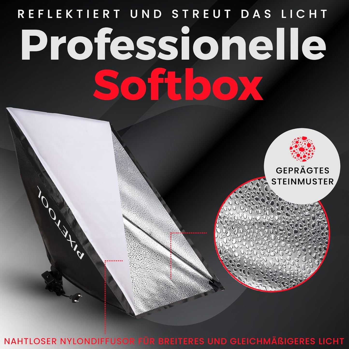 Softbox-Set mit LED-Lampen, Softbox Set