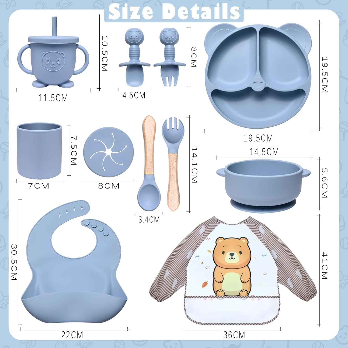 Baby Geschirrset, Blau