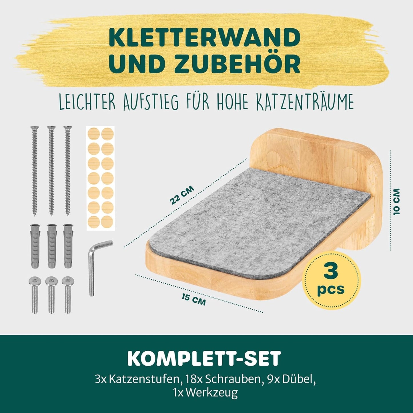 Katzentreppen mit 3 Stufen, 3x Stufen M